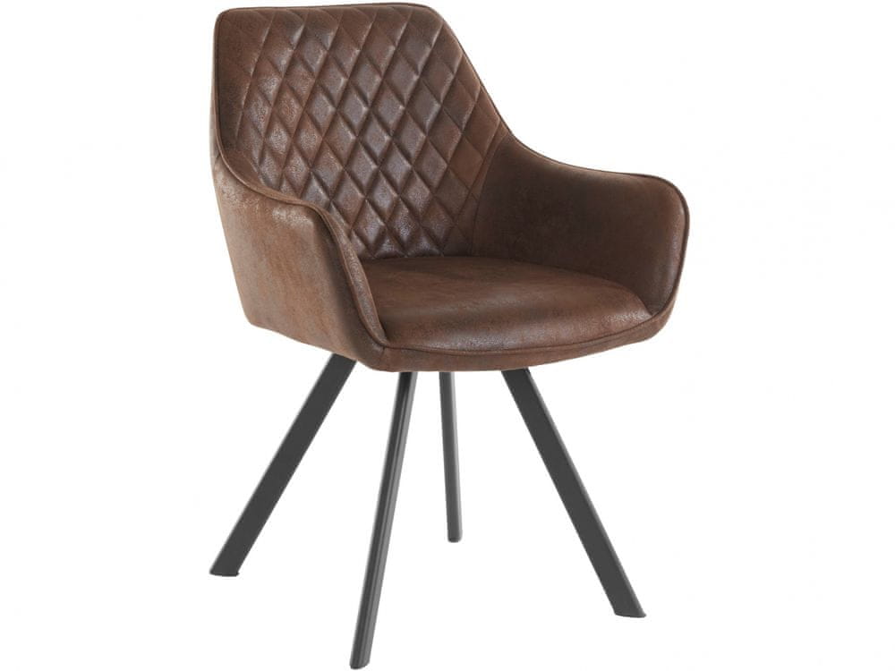 Danish Style Jedálenská stolička Polka, mikrovlákno, čierna / hnedá